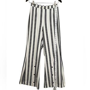 Zara white & black striped wide leg pants, size small